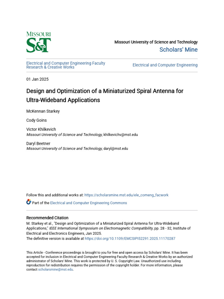 Design and Optimization of a Miniaturized Spiral Antenna for Ultra ...