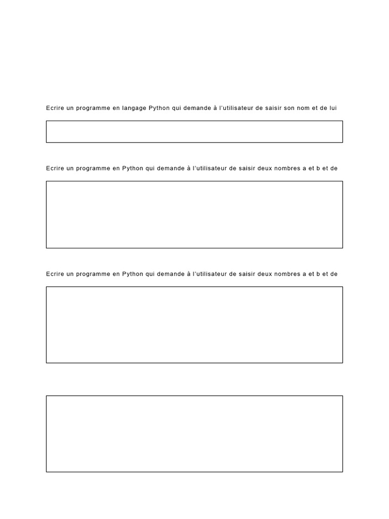 Exercices de base en Python | PDF | Python (Langage de programmation ...