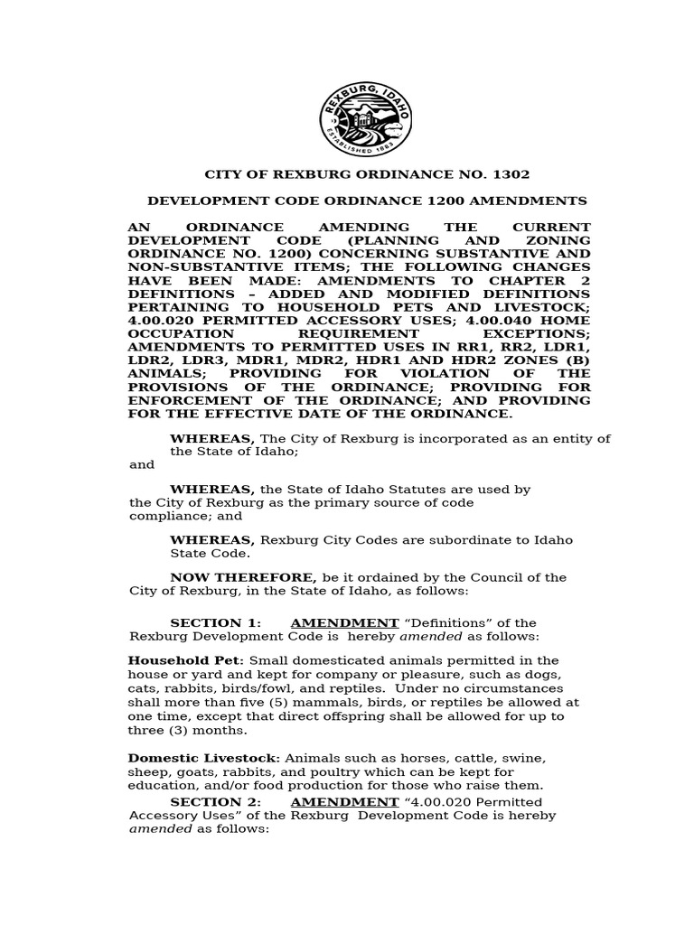 Rexburg Development Code Amendments | PDF