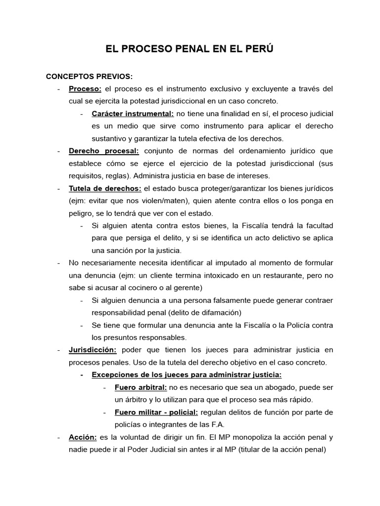 Proceso Penal en Perú: Etapas y Sujetos | PDF | Ley procesal | Derecho ...