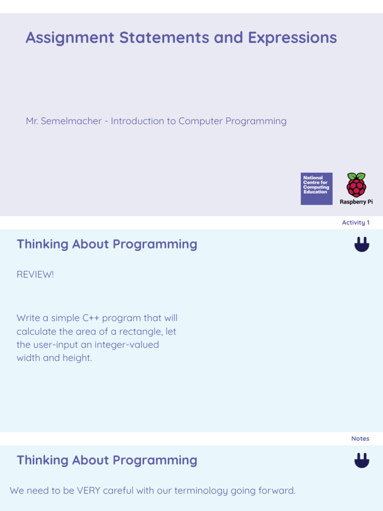 C++ Assignment Statements Explained | PDF | Data Type | Integer ...