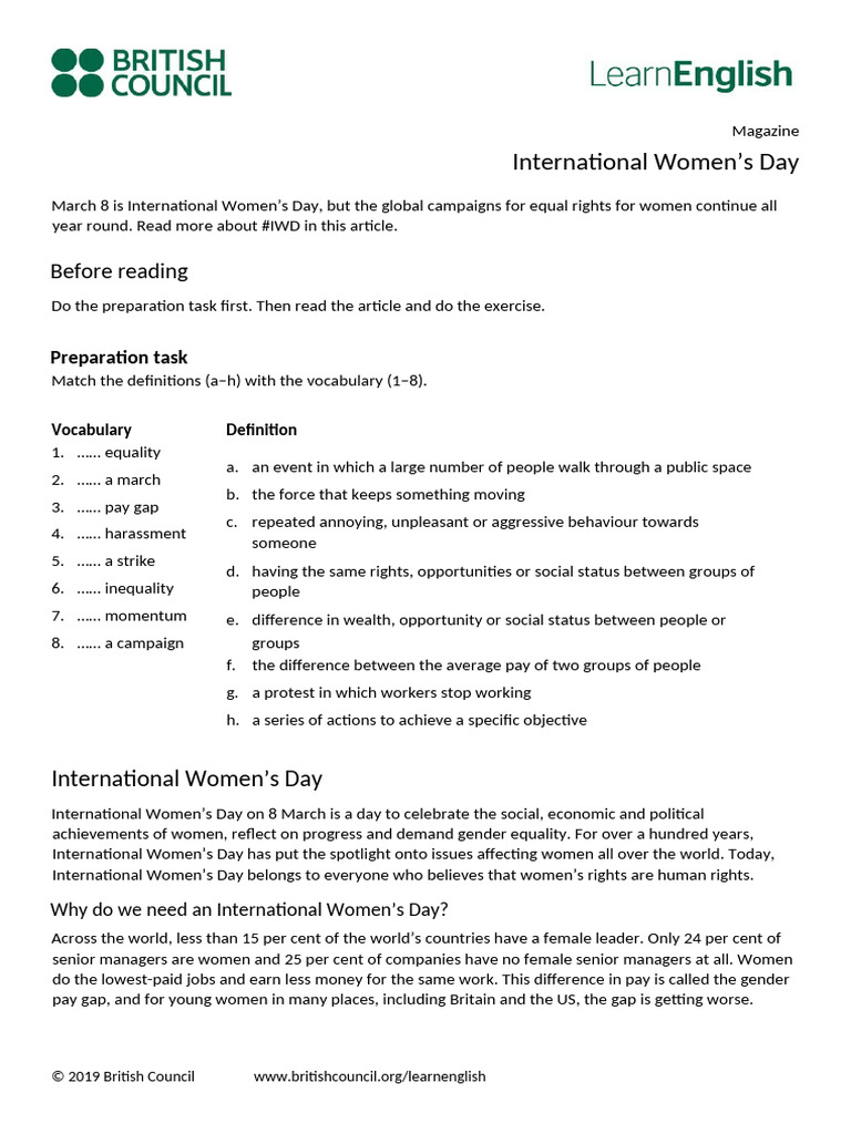 International Women’s Day Overview | PDF | Woman | Women's Rights