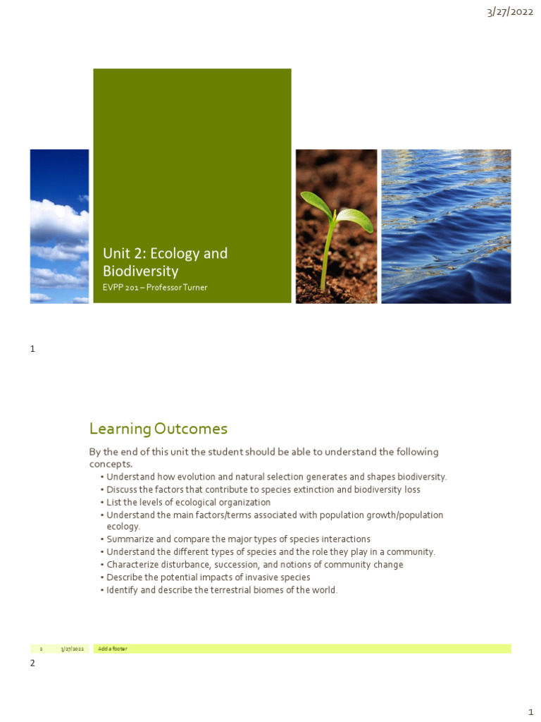 Ecology and Biodiversity Overview | PDF | Food Web | Forests
