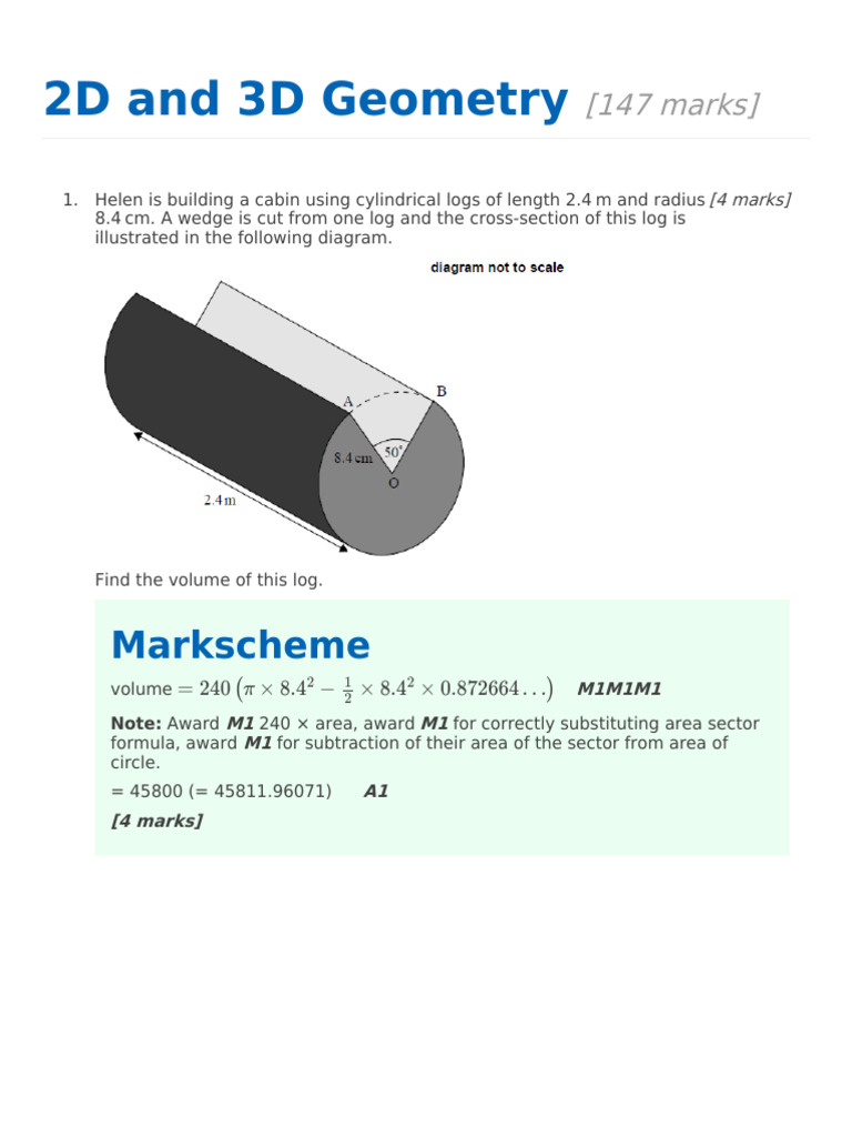 2D and 3D Geometry | PDF