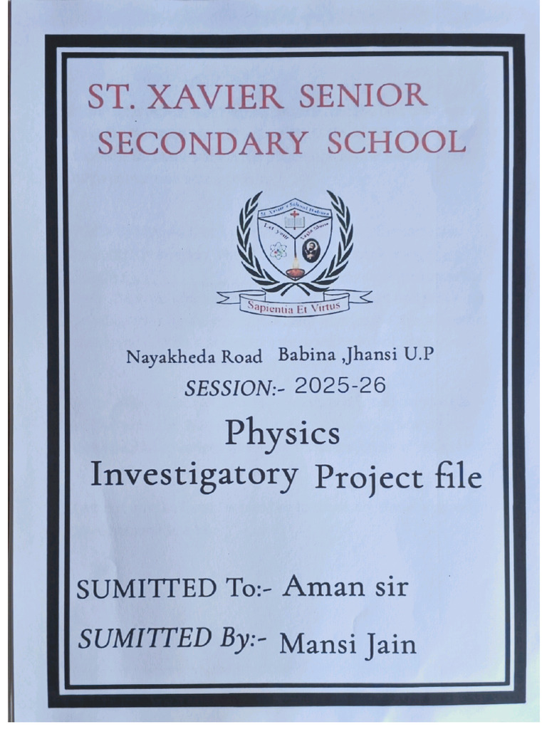Physics Investigatory File | PDF