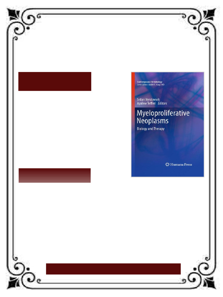 Myeloproliferative Neoplasms Biology and Therapy 1st Edition Carlos E ...