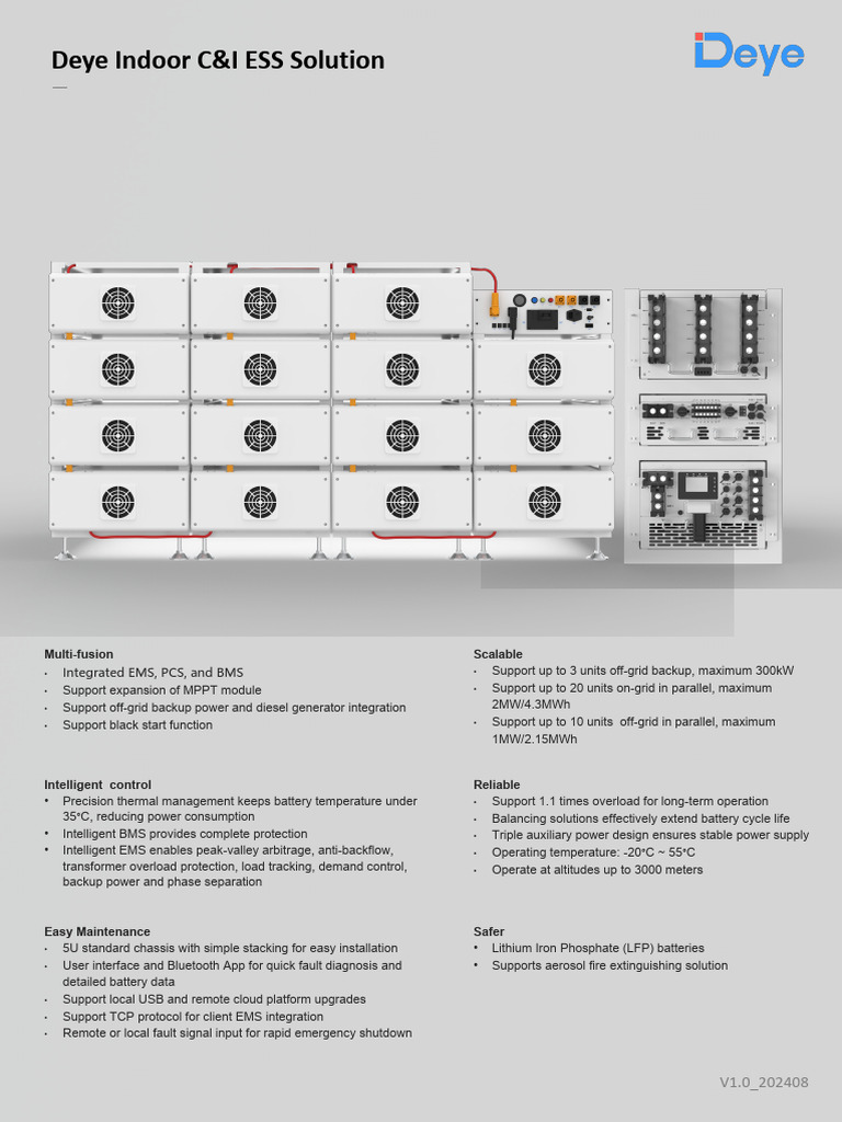 Deye Indoor C&I ESS Solution Overview | PDF | Electrical Engineering ...