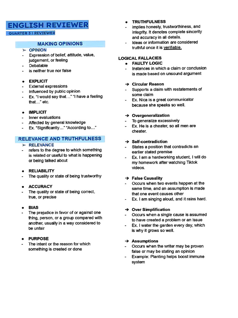English 3rd Quarter | PDF