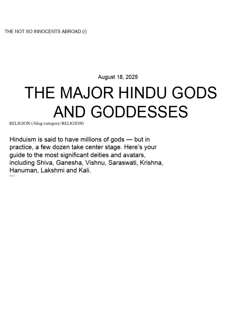 Key Hindu Gods and Goddesses Guide | PDF | Sita | Rama