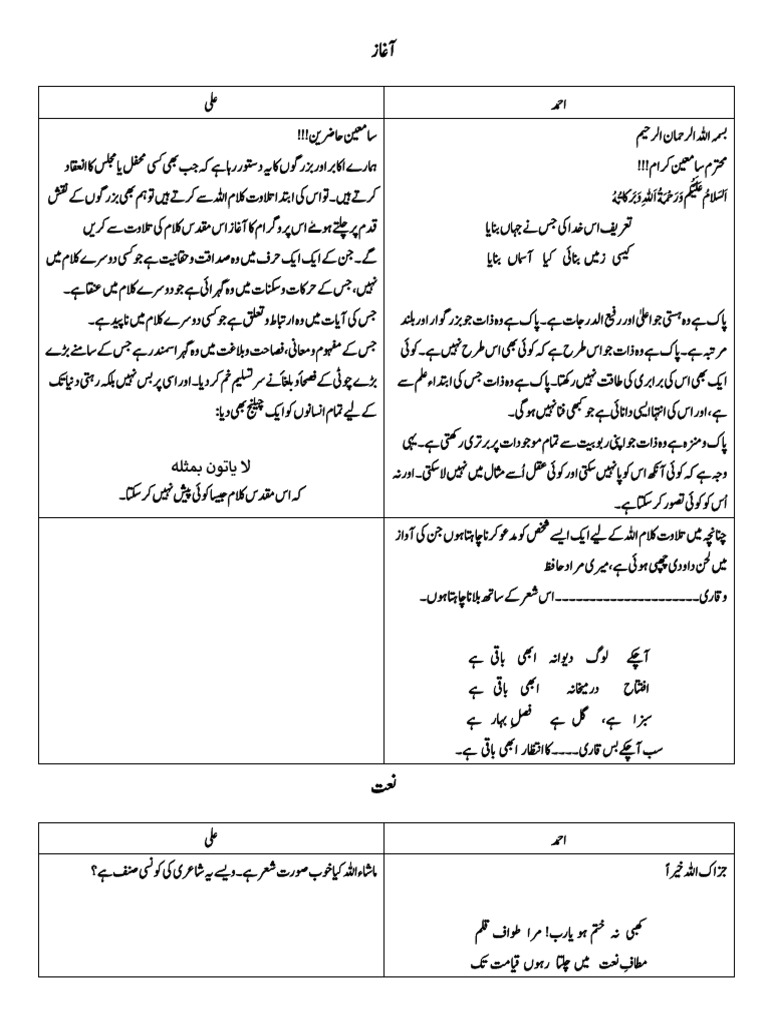 Urdu Script (Welcome Party 2025) | PDF