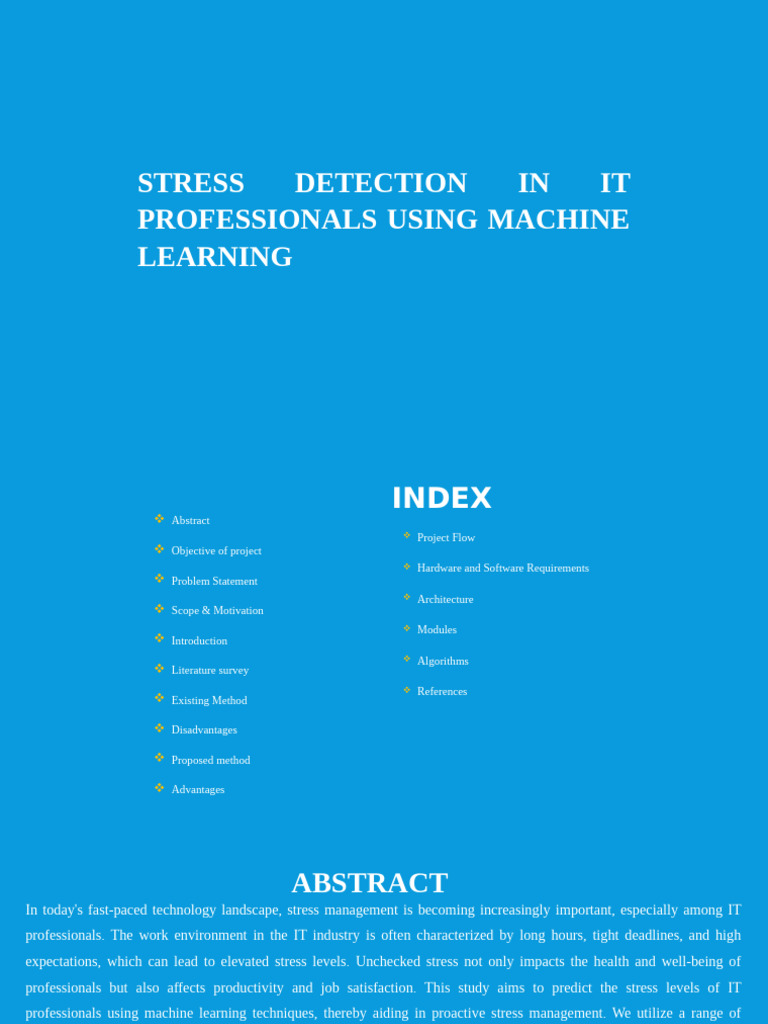 Stress Detection in IT Professionals | PDF | Machine Learning | Applied ...