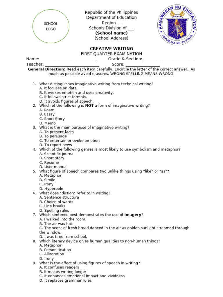 Creative Writing Exam Guide | PDF | Poetry | Literary Theory