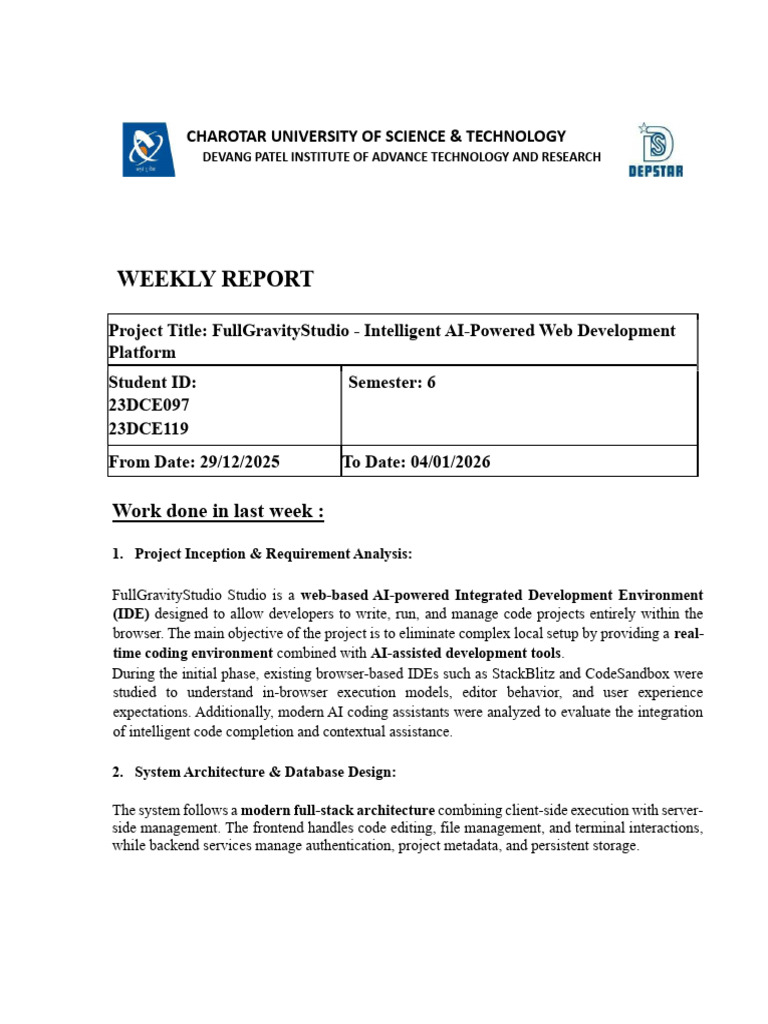 Report-1 23dce097,119 | PDF | Information Technology | Software Engineering