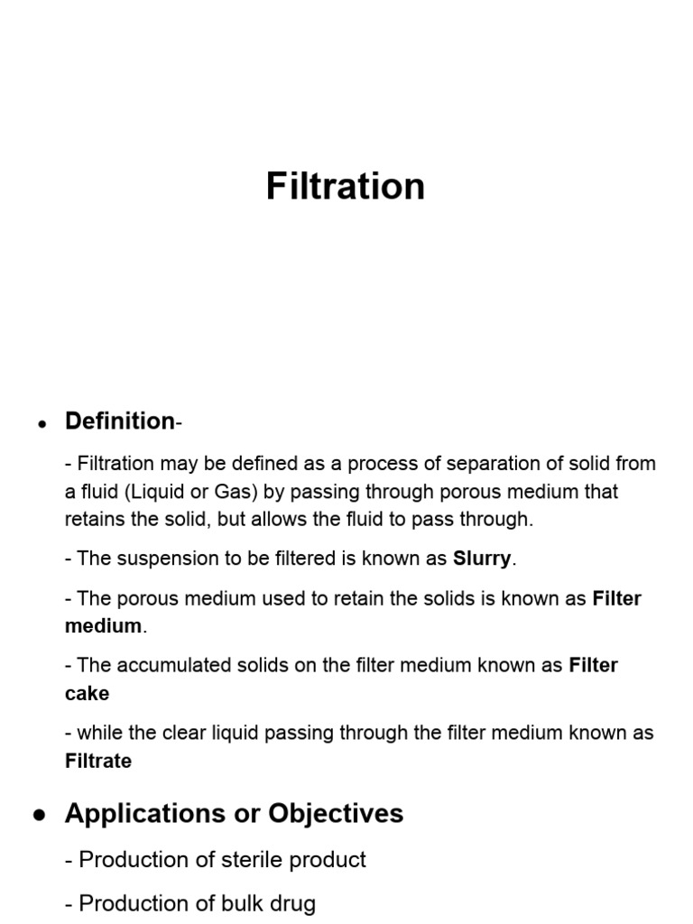 Filtration: Process, Theories, and Equipment | PDF