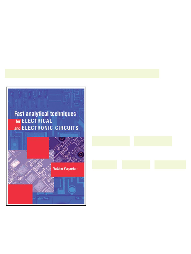 Fast Analytical Techniques for Electrical Electronic Circuits 1st ...