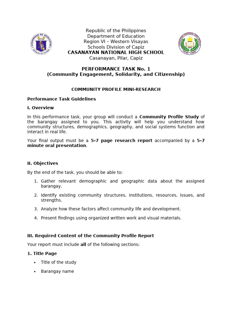 Community Profile Research Guidelines | PDF | Demography | Community