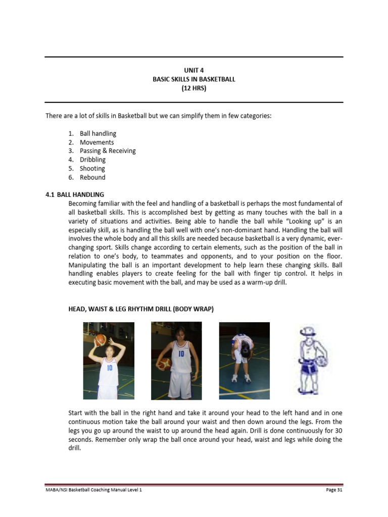 Basketball Basic Skills Coaching Guide | PDF | Team Sports | Ball Games