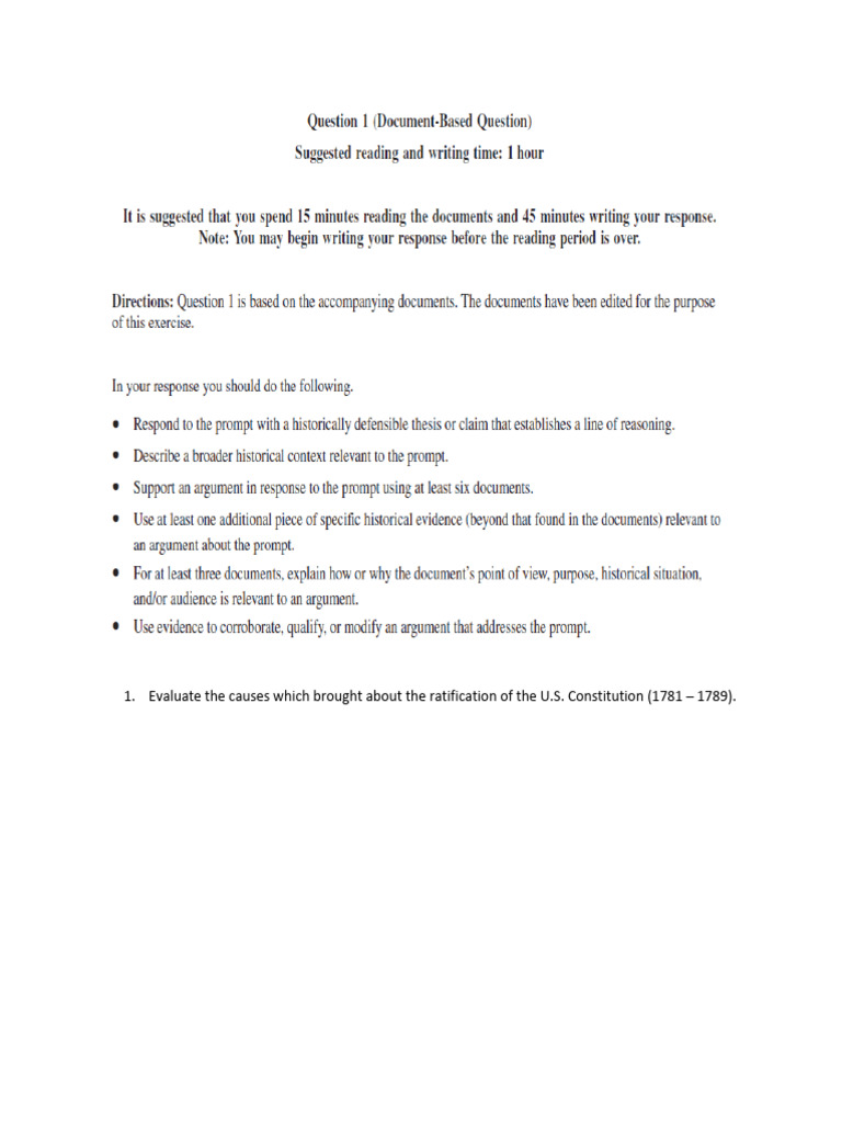 DBQ - Articles of Confederation DBQ | PDF