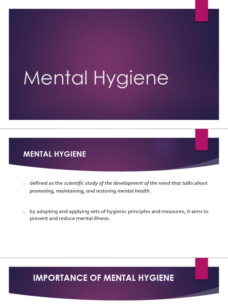 Mental Hygiene | PDF | Mental Disorder | Psychology