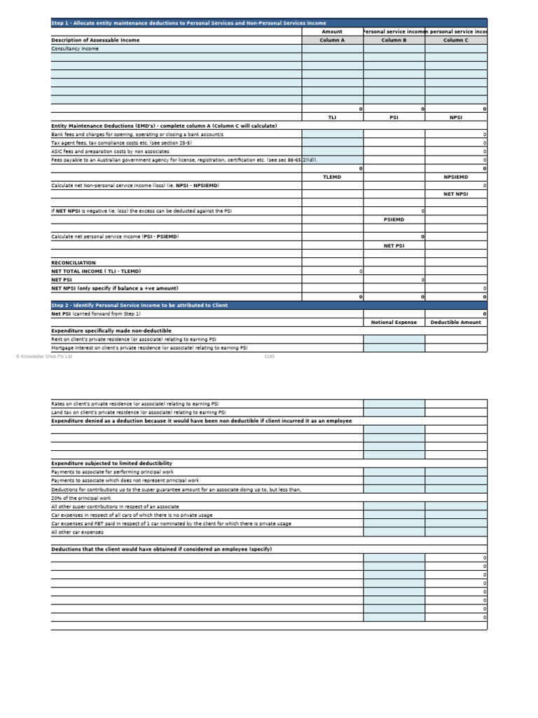Personal Service Income Attribution Guide | PDF | Expense | Tax Deduction