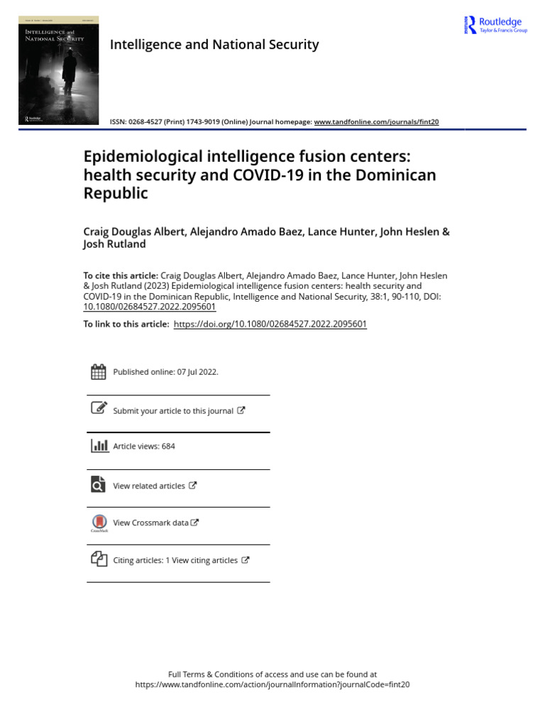 Epidemiological intelligence fusion centers health security and COVID ...