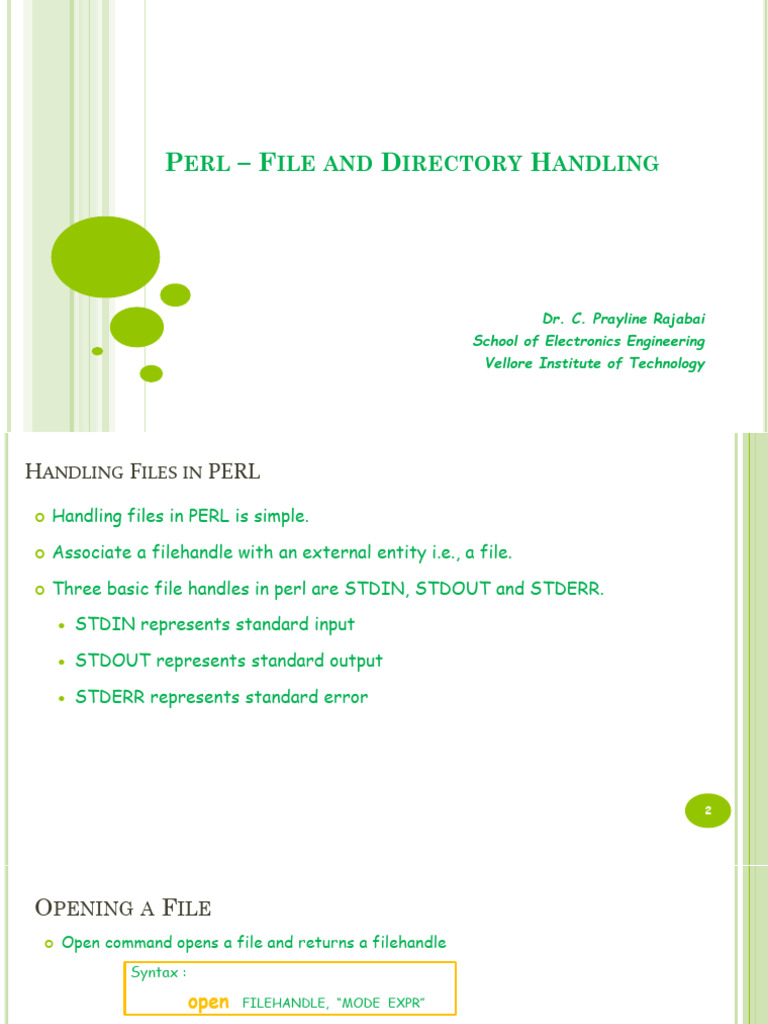 Perl File and Directory Management Guide | PDF | Computing | Operating ...