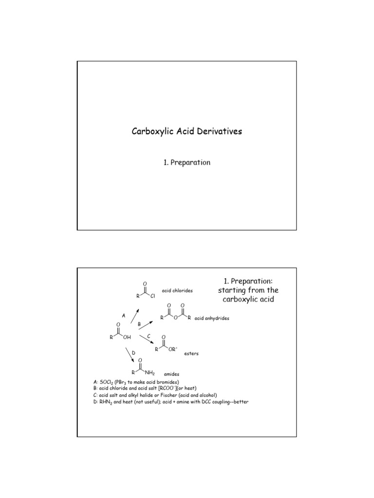Carboxylic Acid Derivatives Overview | PDF | Ester | Amine