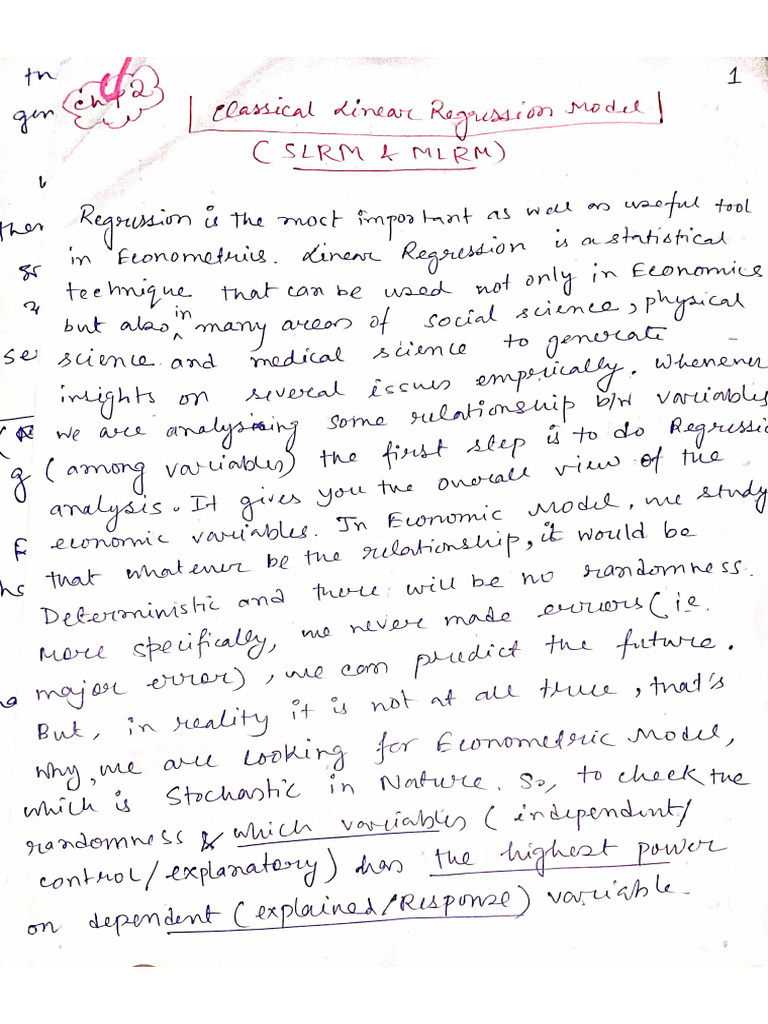 SLRM and MLRM Part 1 | PDF
