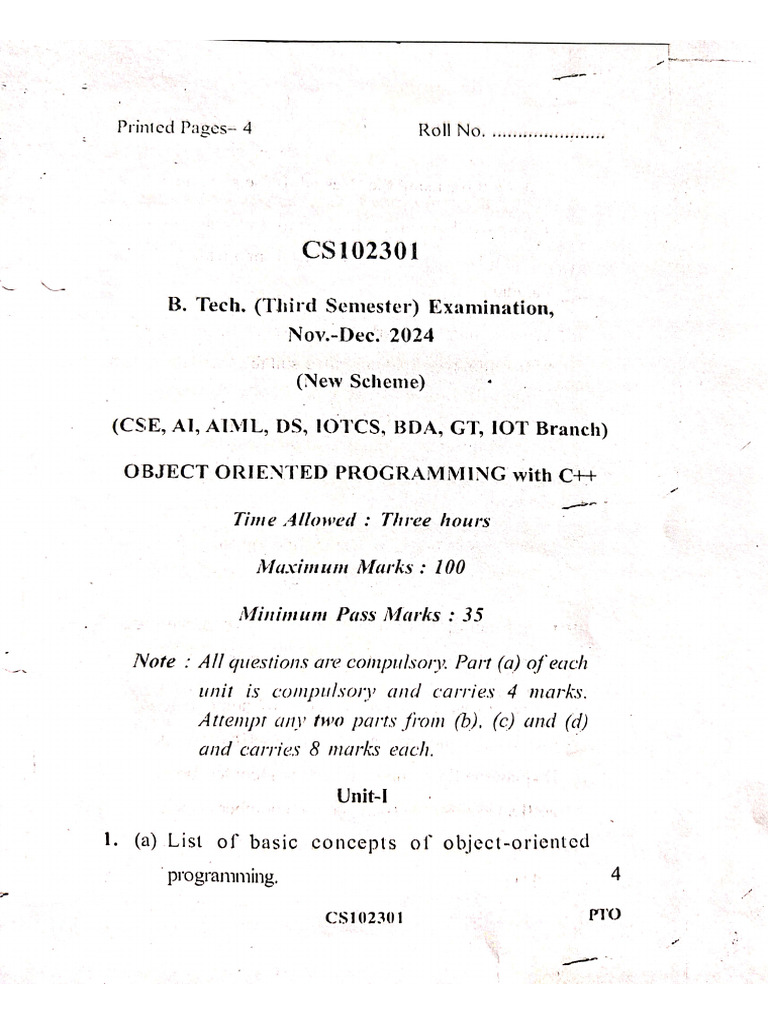 3rd Sem Pyqs 2024 Nov.dec | PDF