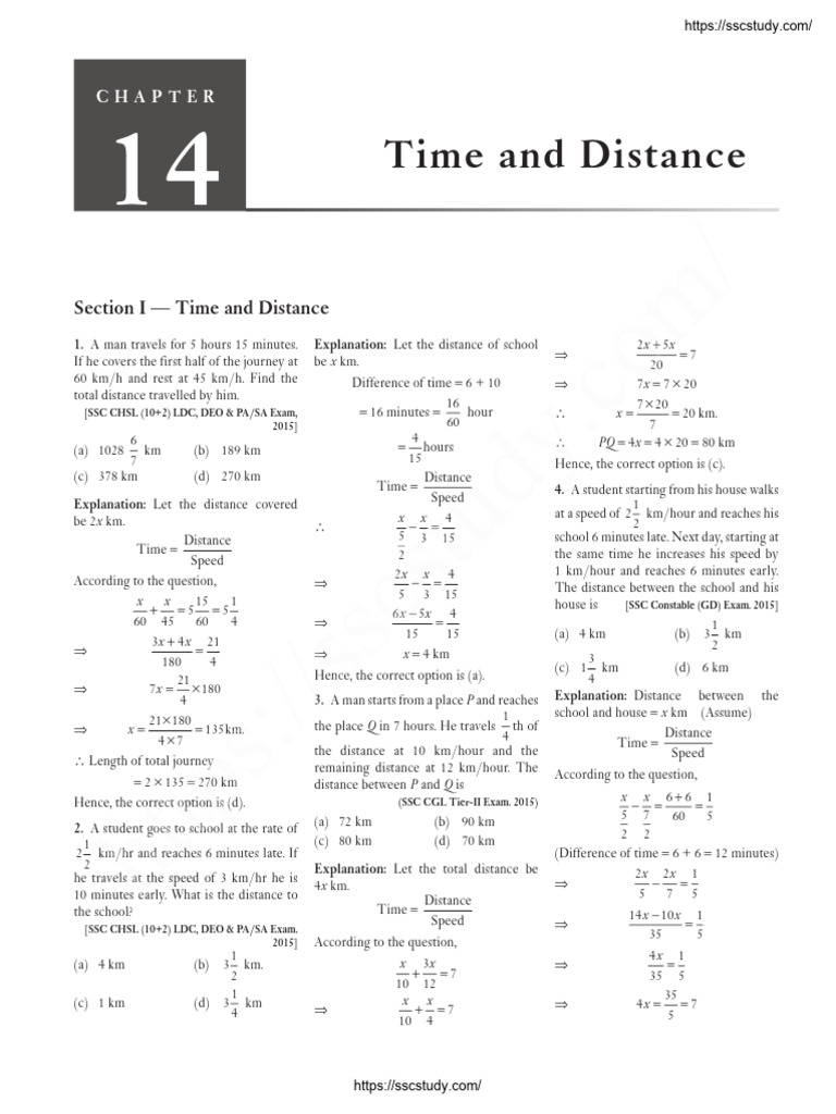 Time and Distance Problem Solving | PDF | Speed | Units Of Measurement