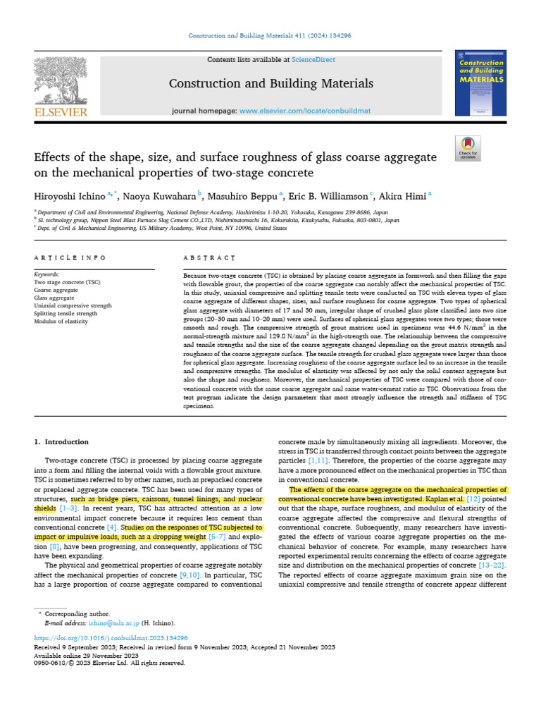 Effects of The Shape, Size, and Surface Roughness of Glass Coarse ...