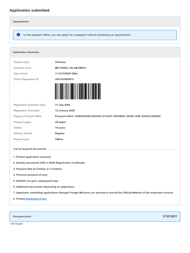 E Passport Online Registration Portalemon | PDF