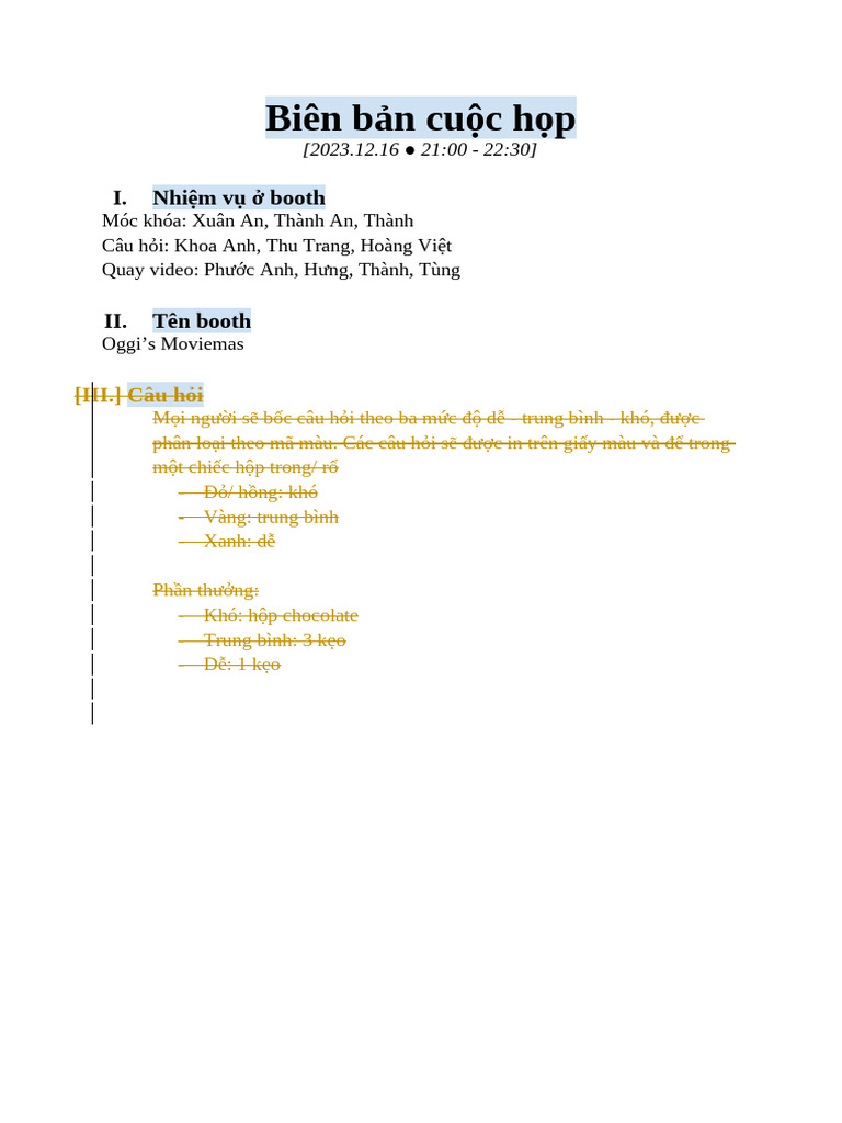 Biên Bản Cuộc Họp 2023.12.16 | PDF