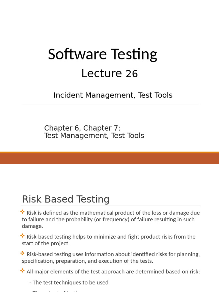 Risk-Based Testing and Test Management Guide | PDF | Software | Risk
