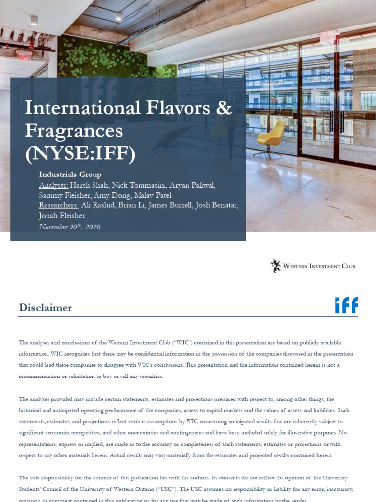 IND IFF International Flavours and Fragrances | PDF | Mergers And ...
