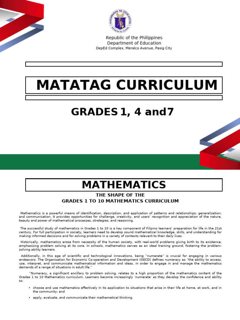 Philippines Grades 1-10 Math Curriculum | PDF | Learning | Teaching ...