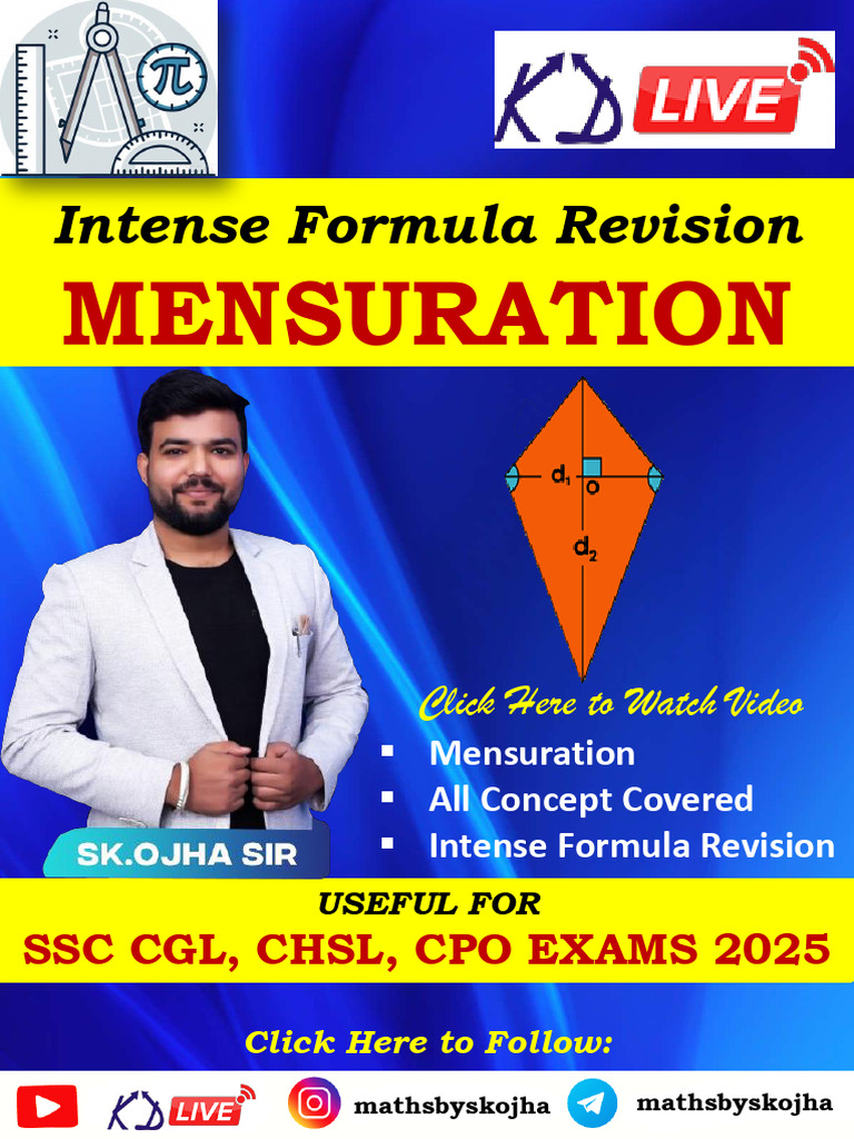 Mensuration Formula Revision Guide | PDF | Area | Euclidean Geometry