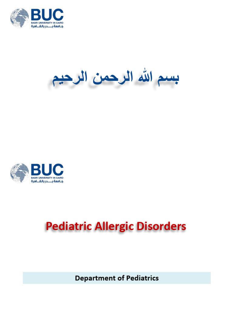 Pediatric Allergic Disorders Overview | PDF | Allergy | Allergen