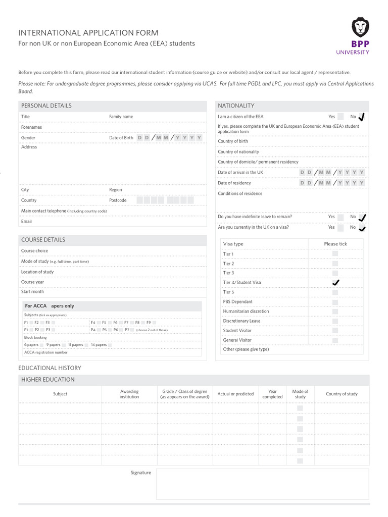 1.Application Form for Ug | PDF