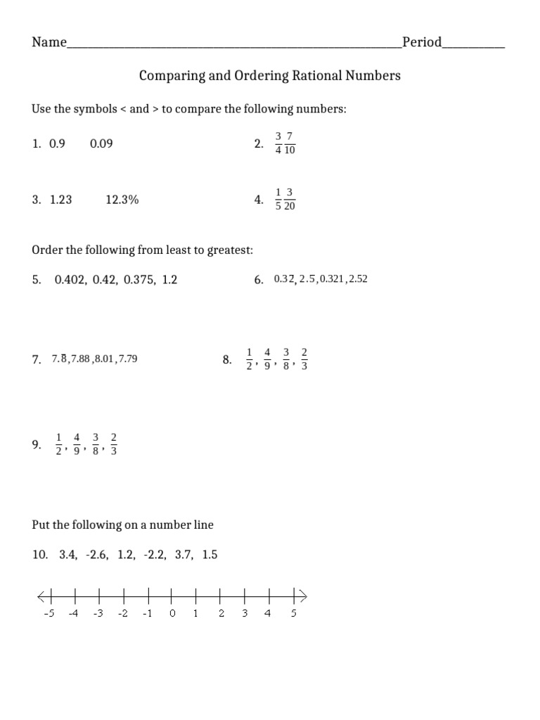Comparing and Ordering Rational Numbers | PDF | Chess | Chess Theory