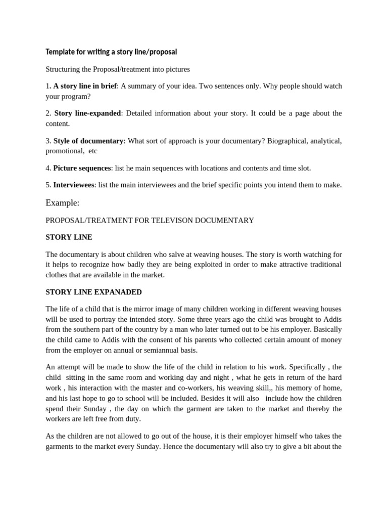 Documentary Proposal Template Guide | PDF