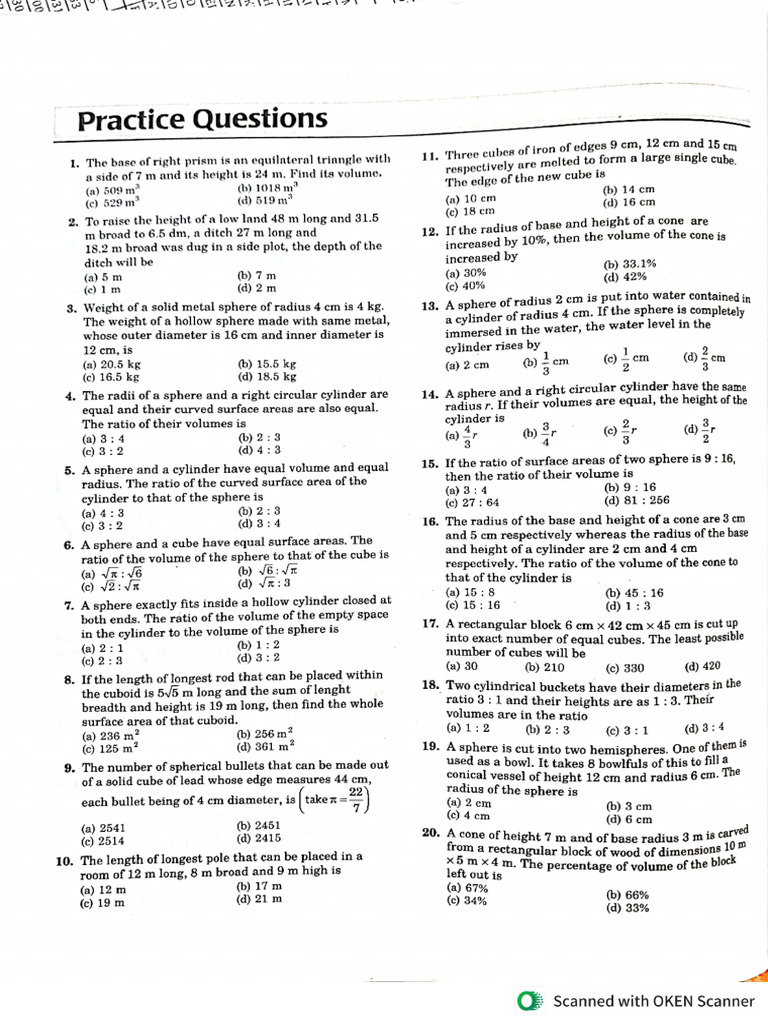 Volume & Surface Solid Geometry | PDF