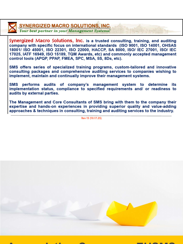 EHSMS Appreciation Course Overview | PDF | Occupational Safety And ...