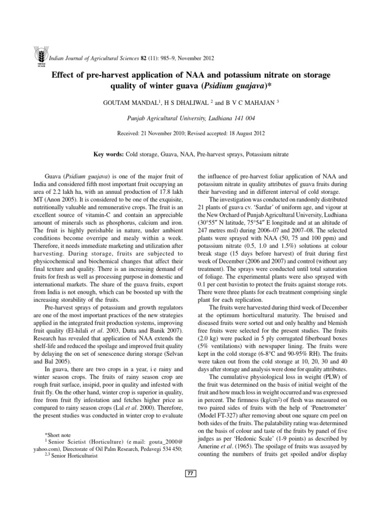 Guava Paper IJAS 2012 | PDF | Vitamin C | Lemon