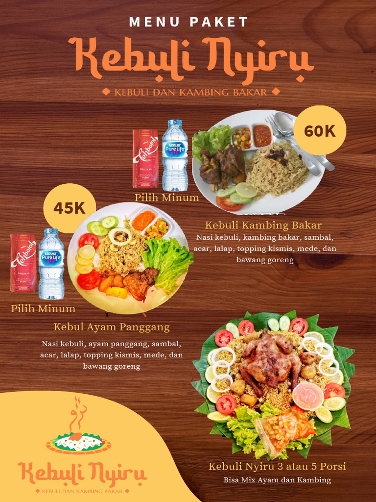 Menu Paket Nasi Kebuli dan Camilan | PDF