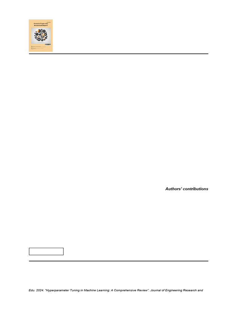 Hyperparameter Tuning in ML: Review | PDF | Machine Learning | Applied ...
