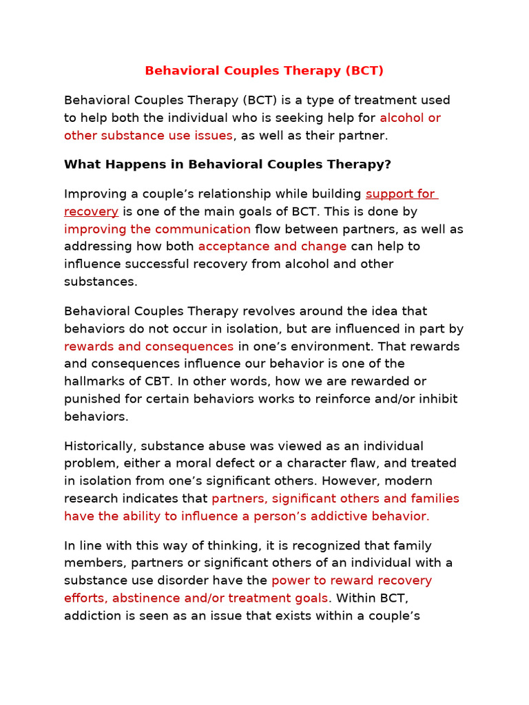 Behavioral Couples Therapy | PDF | Attachment Theory | Psychology