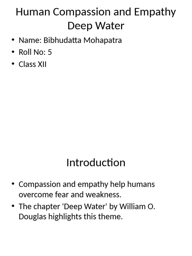Compassion and Overcoming Fear in Deep Water | PDF