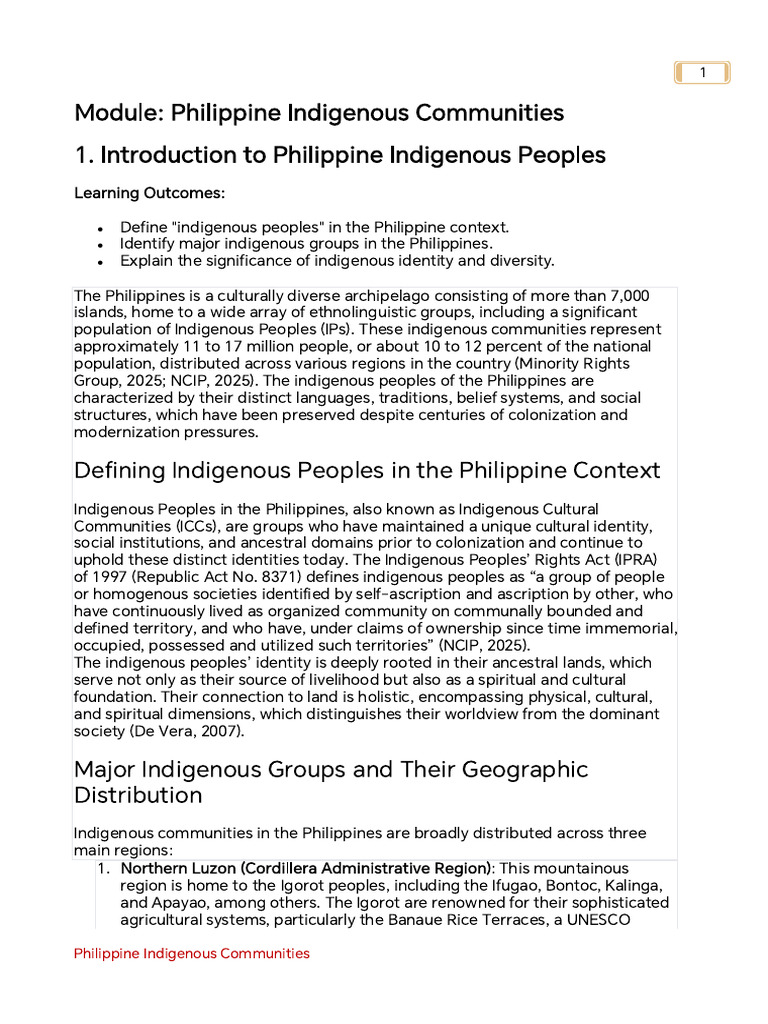 Philippine Indigenous Communities Overview | PDF | Indigenous Peoples ...