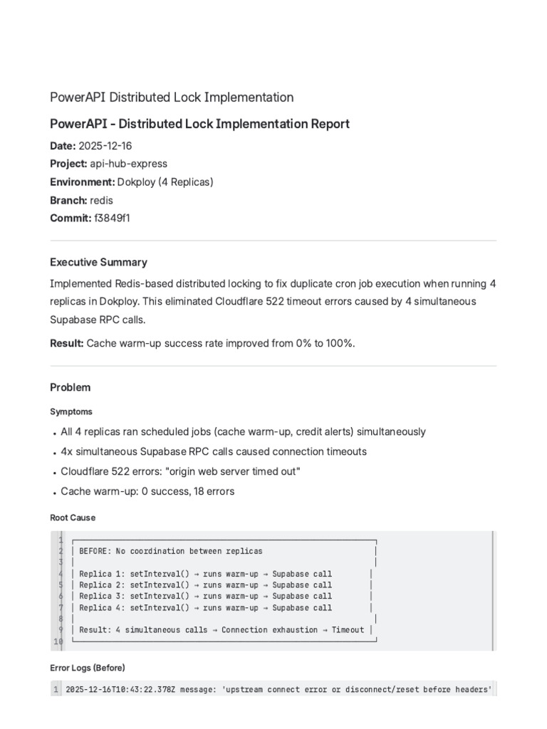 API PowerAPI Distributed Lock Implementation 171225 061343 | PDF ...